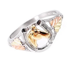 Black Hills Sterling & 12K Arany Lovas Gyűrű 49
